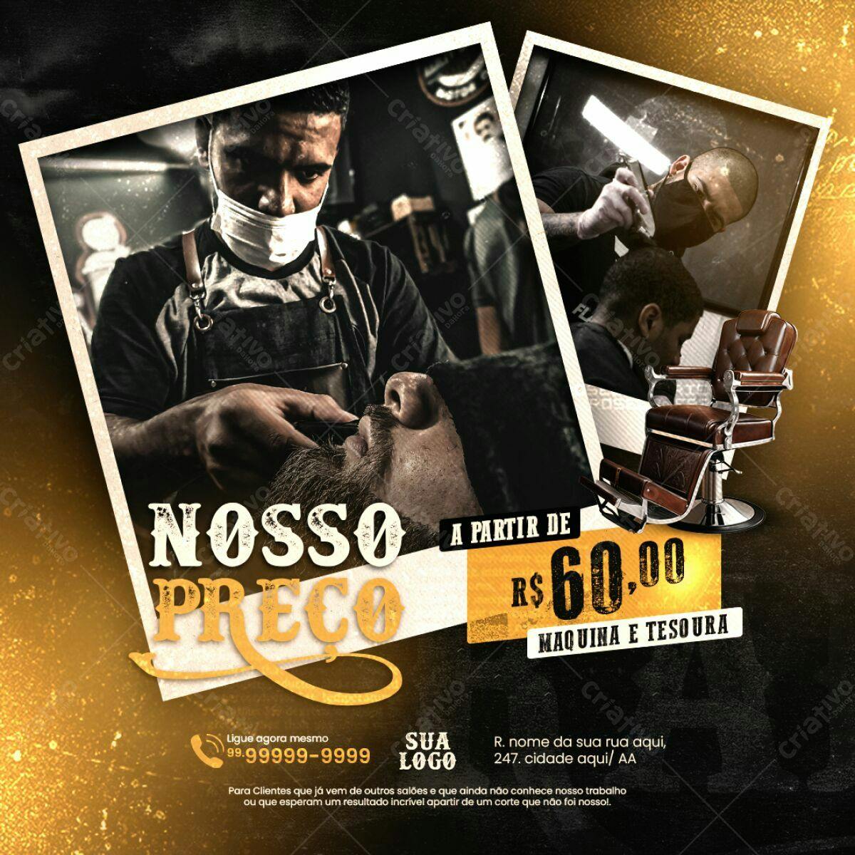 Flyer para Barbearia PSD Editável