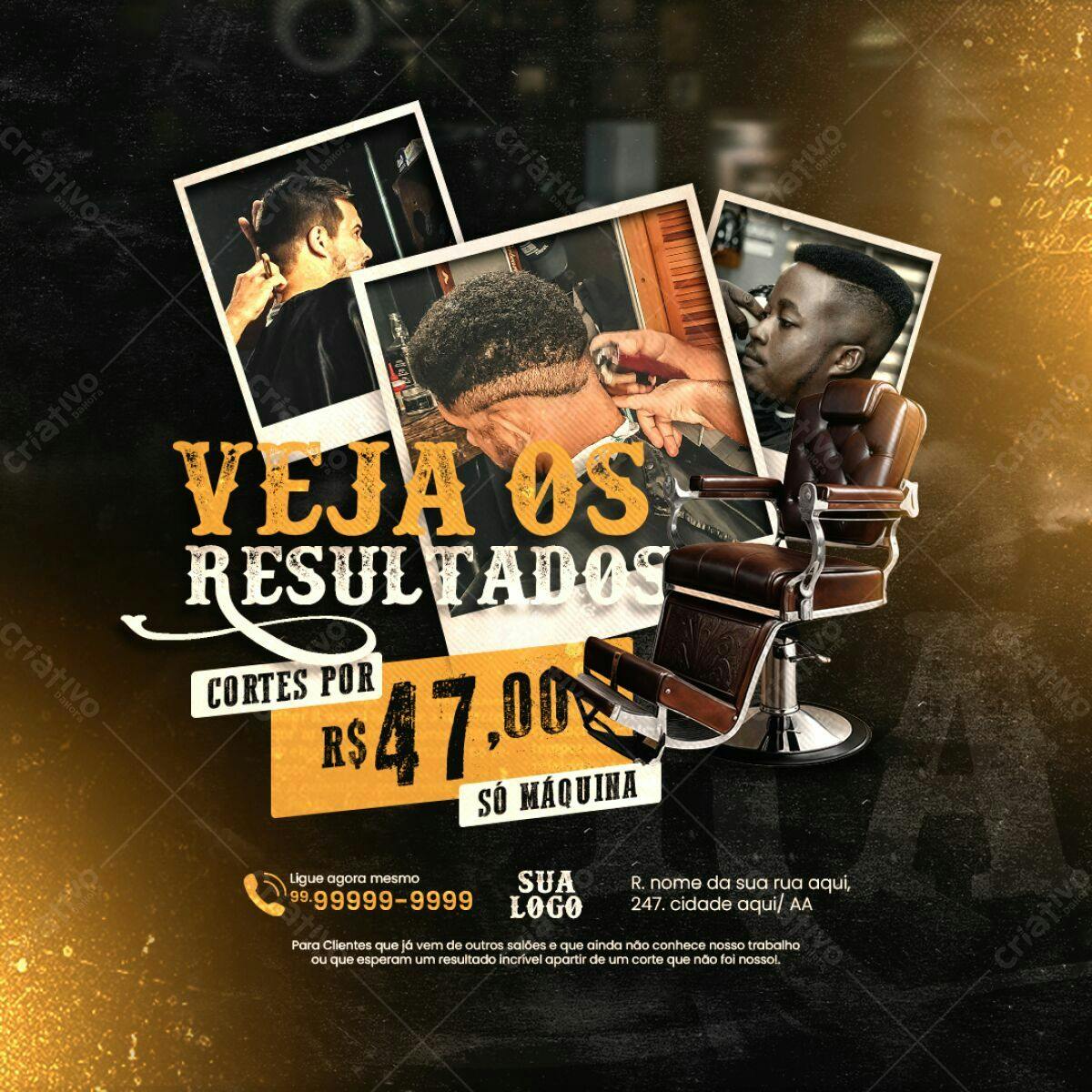 Flyer para Barbearia PSD Editável