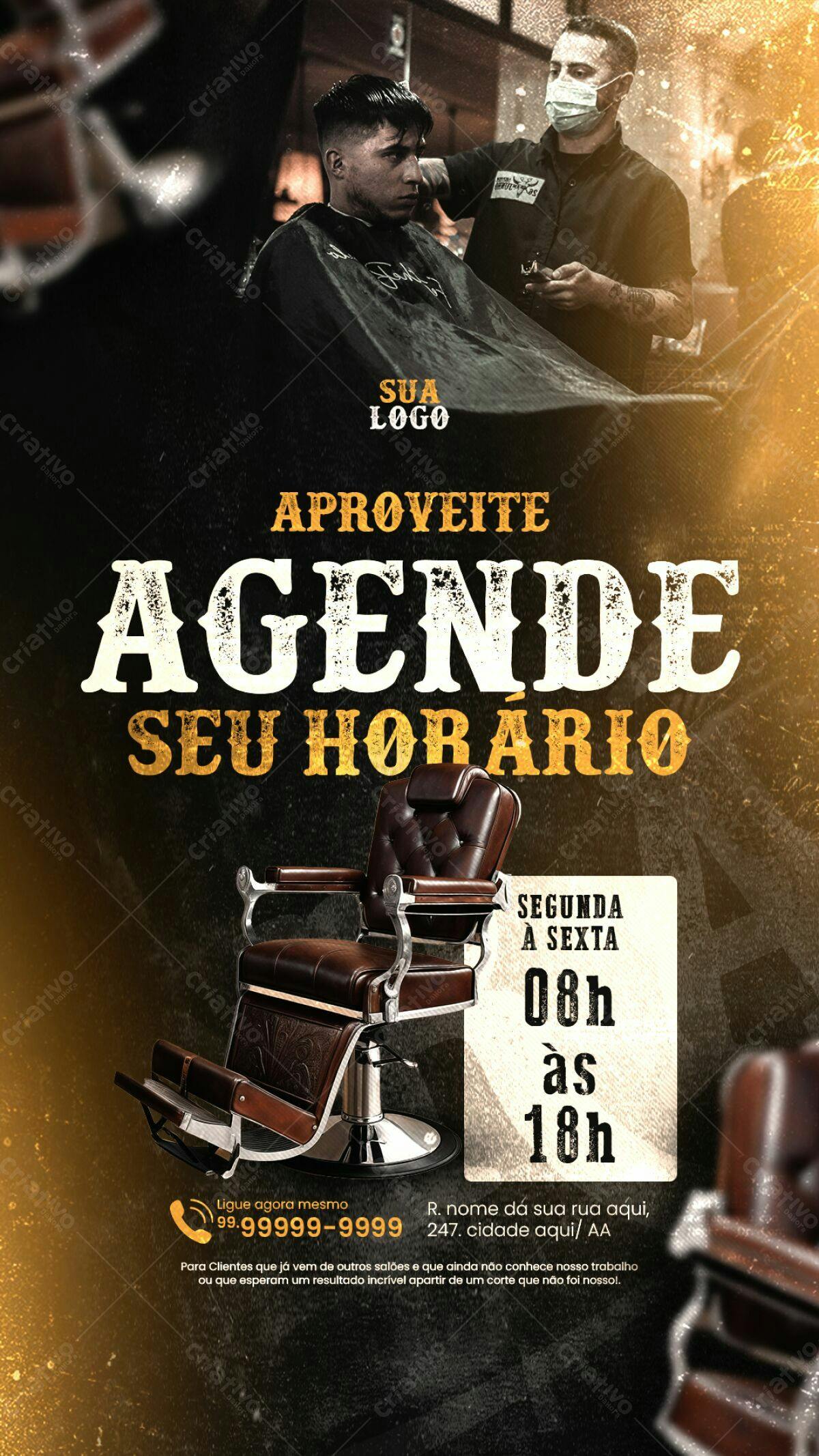Flyer Barbearia PSD Editável