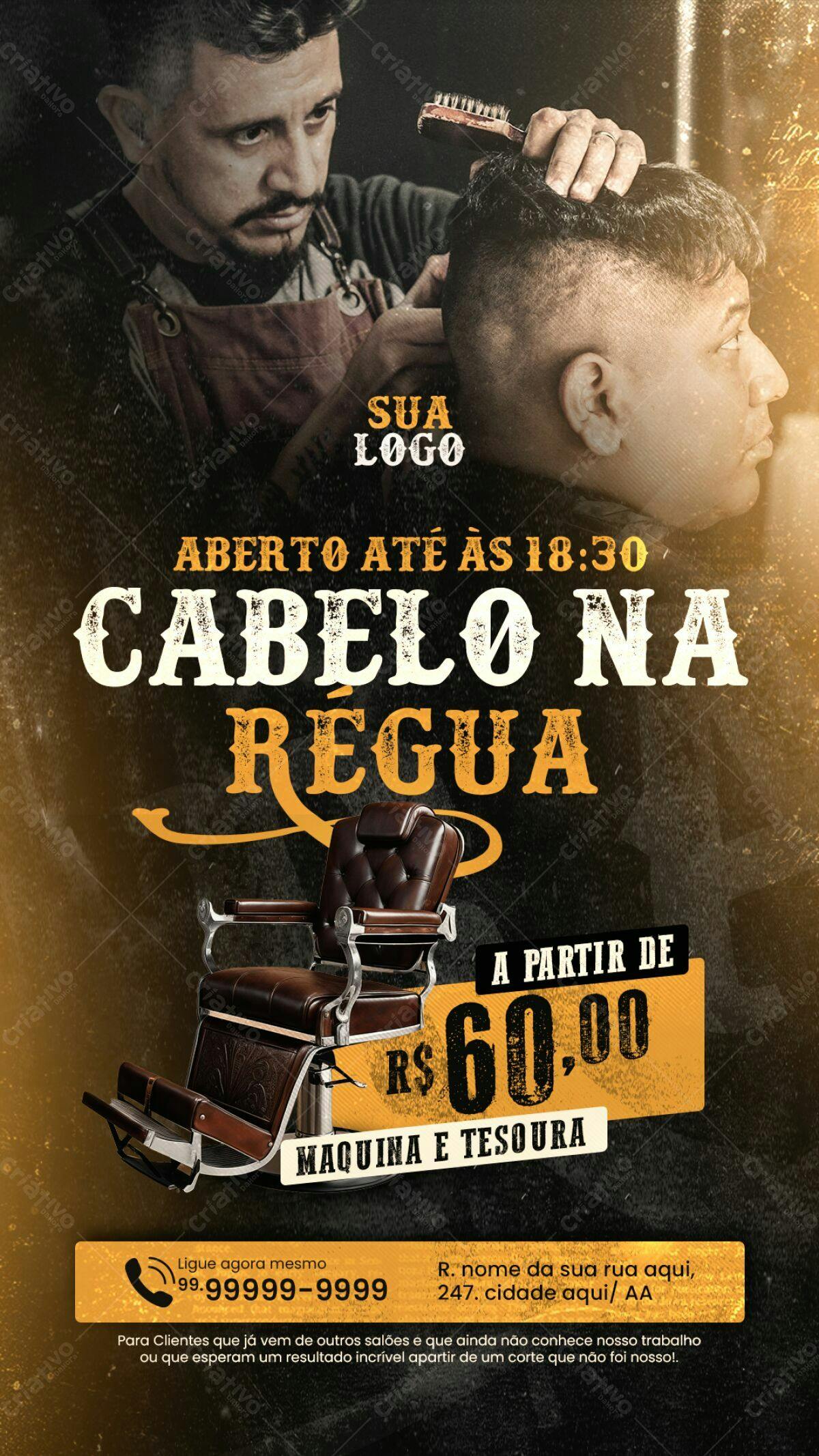 Flyer Barbearia Clássica PSD Editável