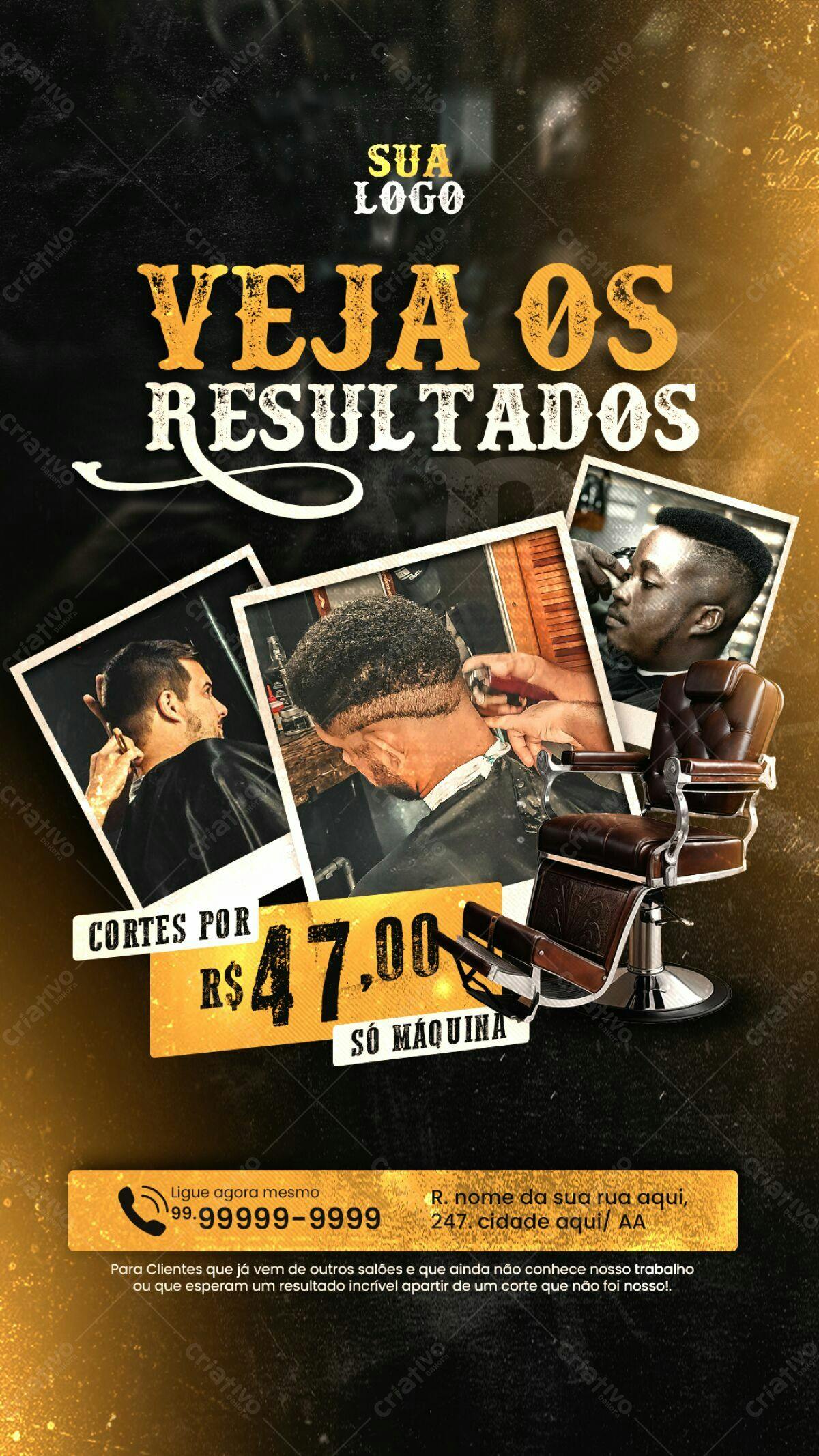 Flyer para Barbearia PSD Editável
