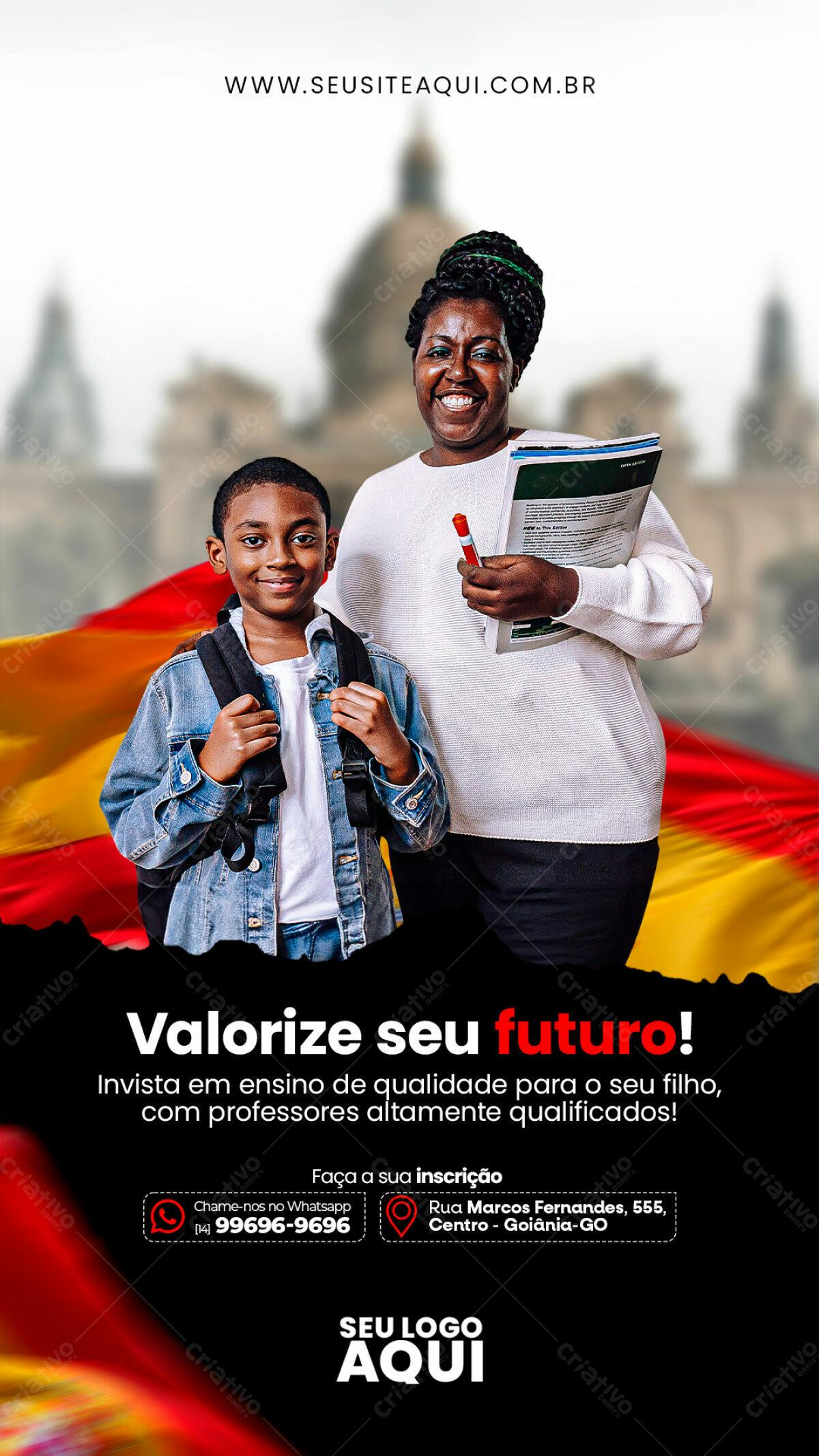 Flyer Educação Infantil PSD Editável