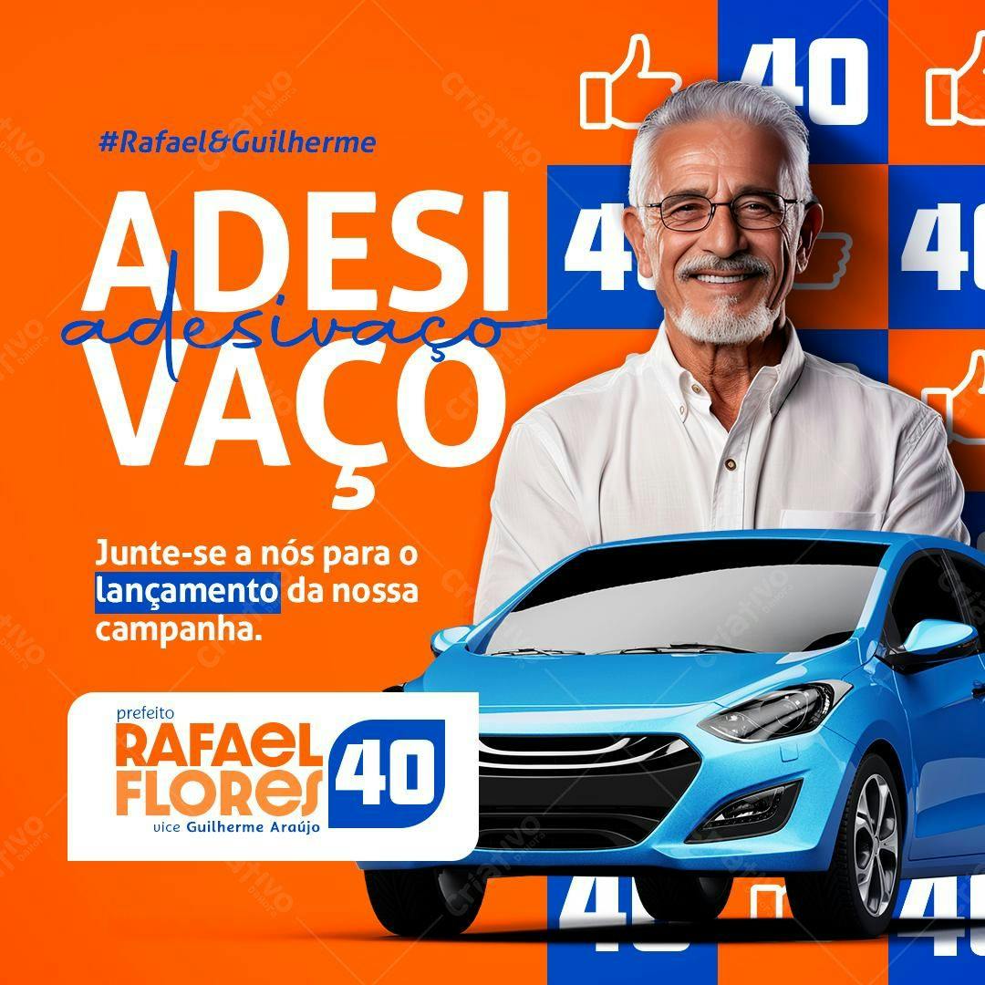 Adesivo de Campanha Política PSD Editável