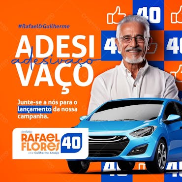 Campanha eleitoral prefeito eleições 2024 adesivaço feed psd