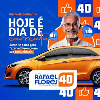 Campanha eleitoral prefeito carreata feed psd
