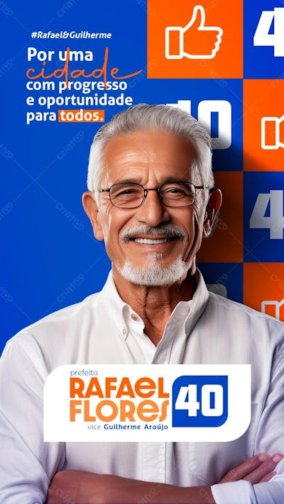 Campanha Política Eleições 2024 Candidato Prefeito Story psd
