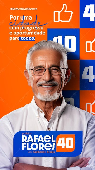 Campanha Eleitoral Prefeito Story Eleições 2024 psd