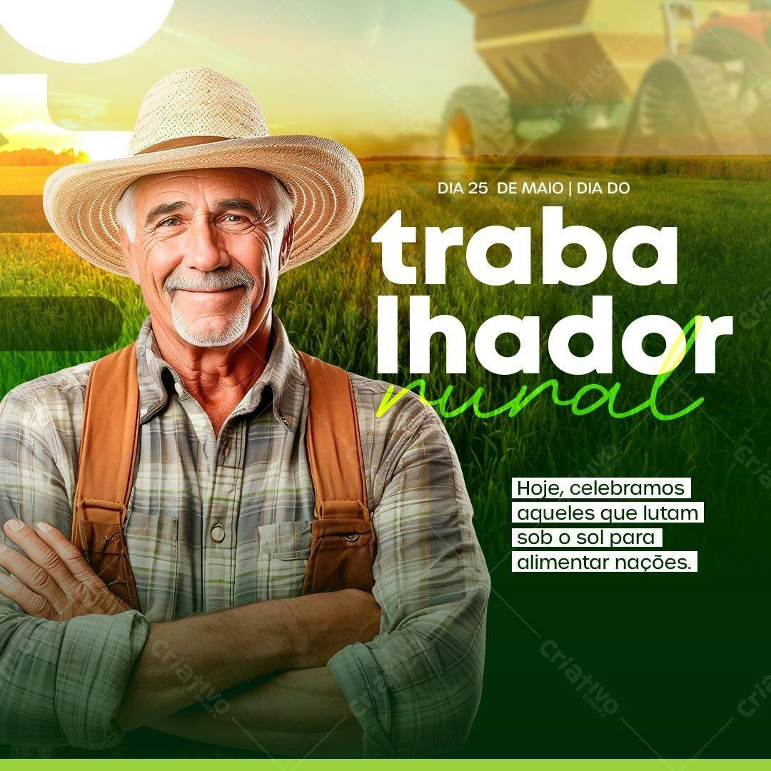 Postagem Dia do Trabalhador Rural PSD Editável