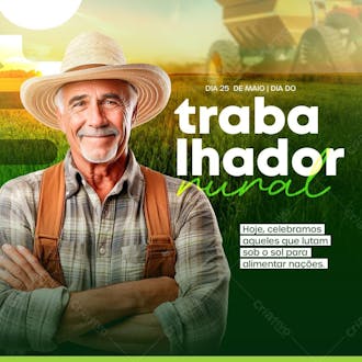 Dia 25 de maio dia do trabalhador rural feed psd