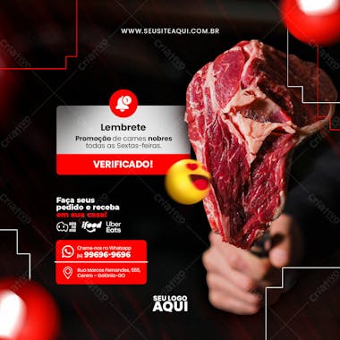 Feed quadrado açougue carnes