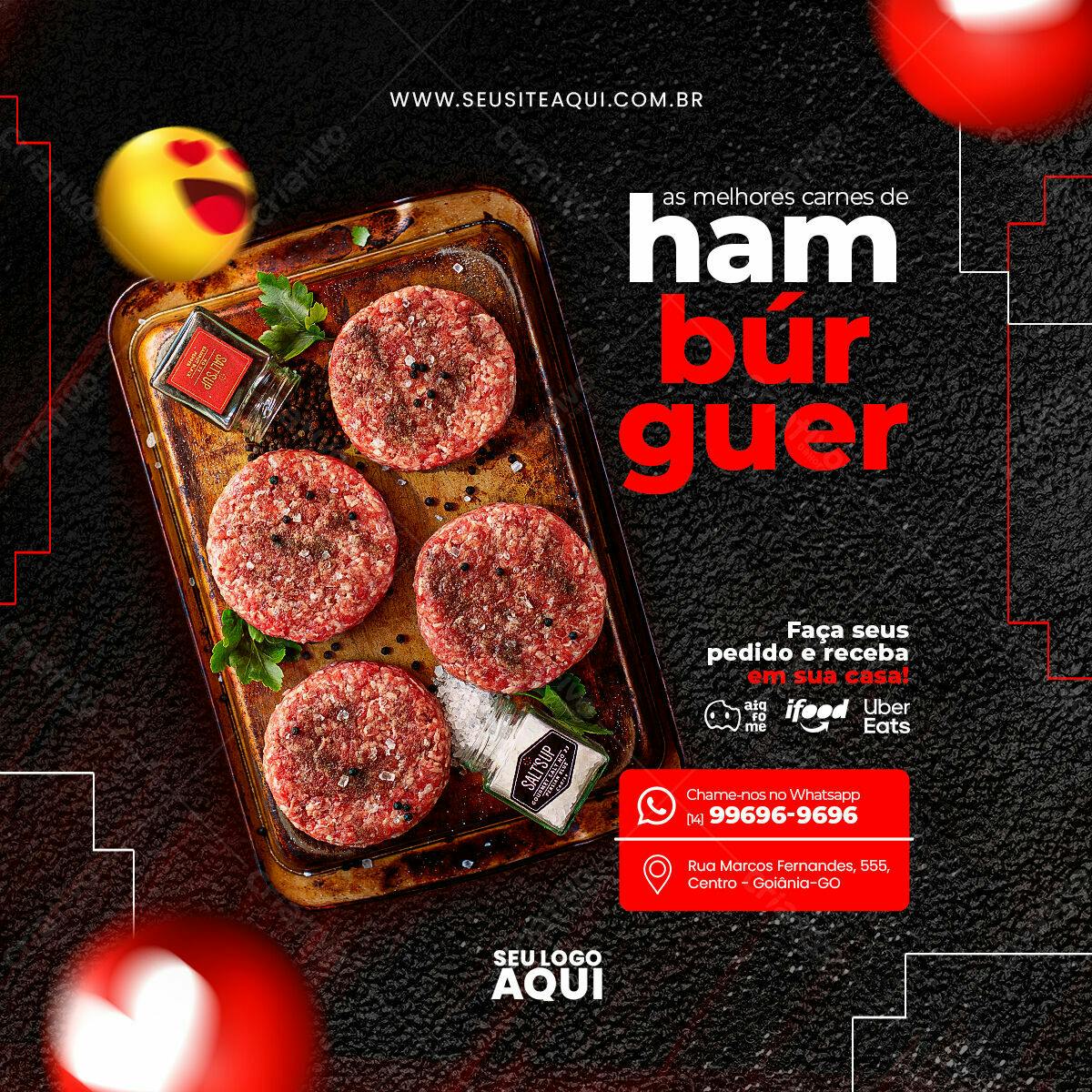 Post para Hamburgueria PSD Editável