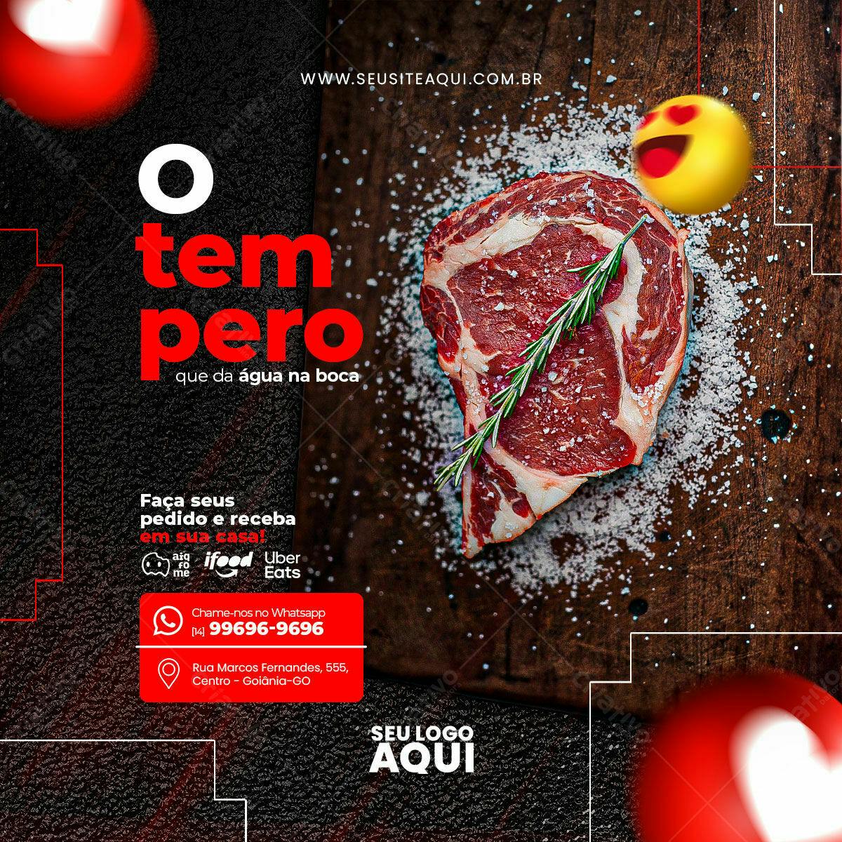 Postagem para Redes Sociais Churrascaria PSD Editável