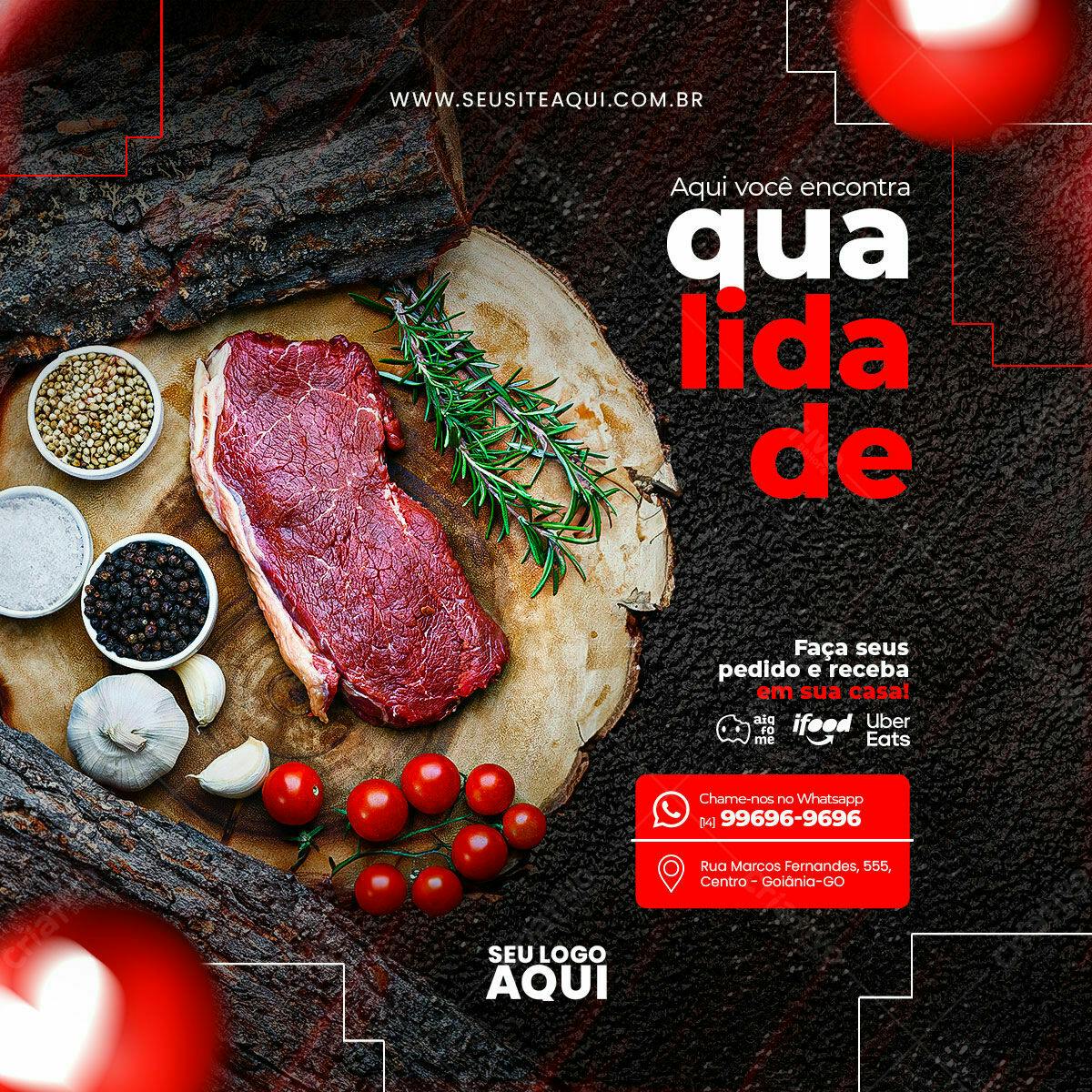 Post para Churrascaria PSD Editável