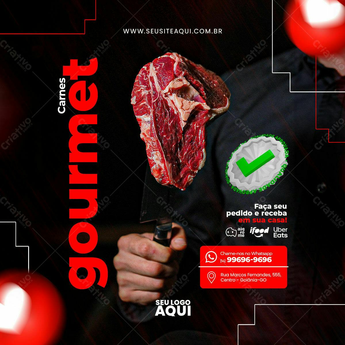 Postagem Instagram Carnes Gourmet PSD Editável