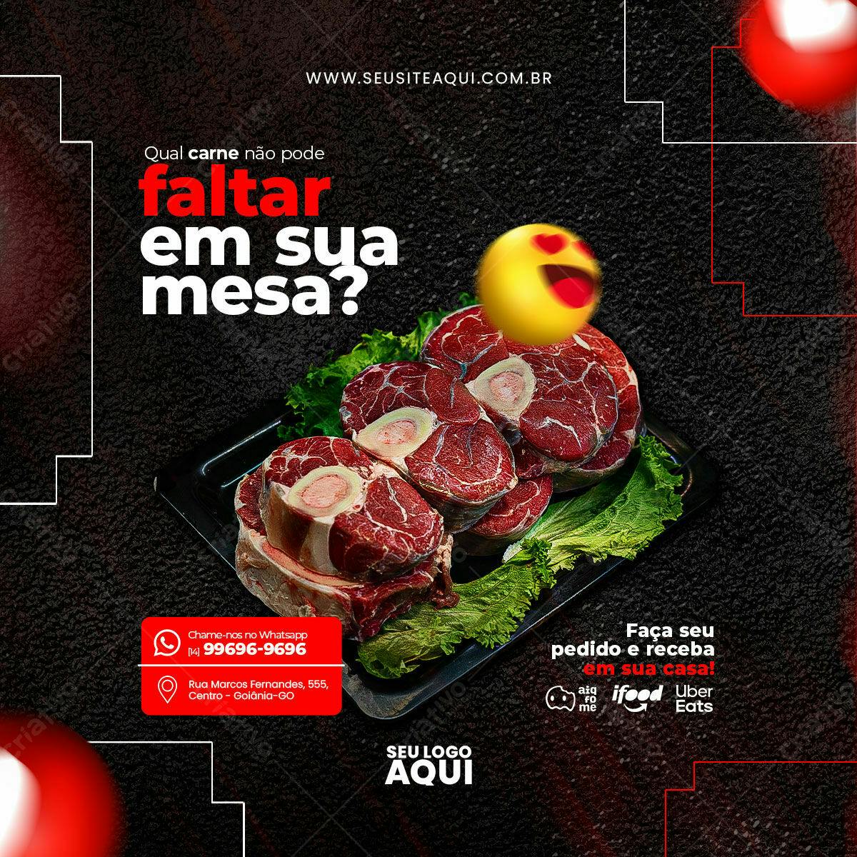 Postagem Instagram Churrascaria PSD Editável