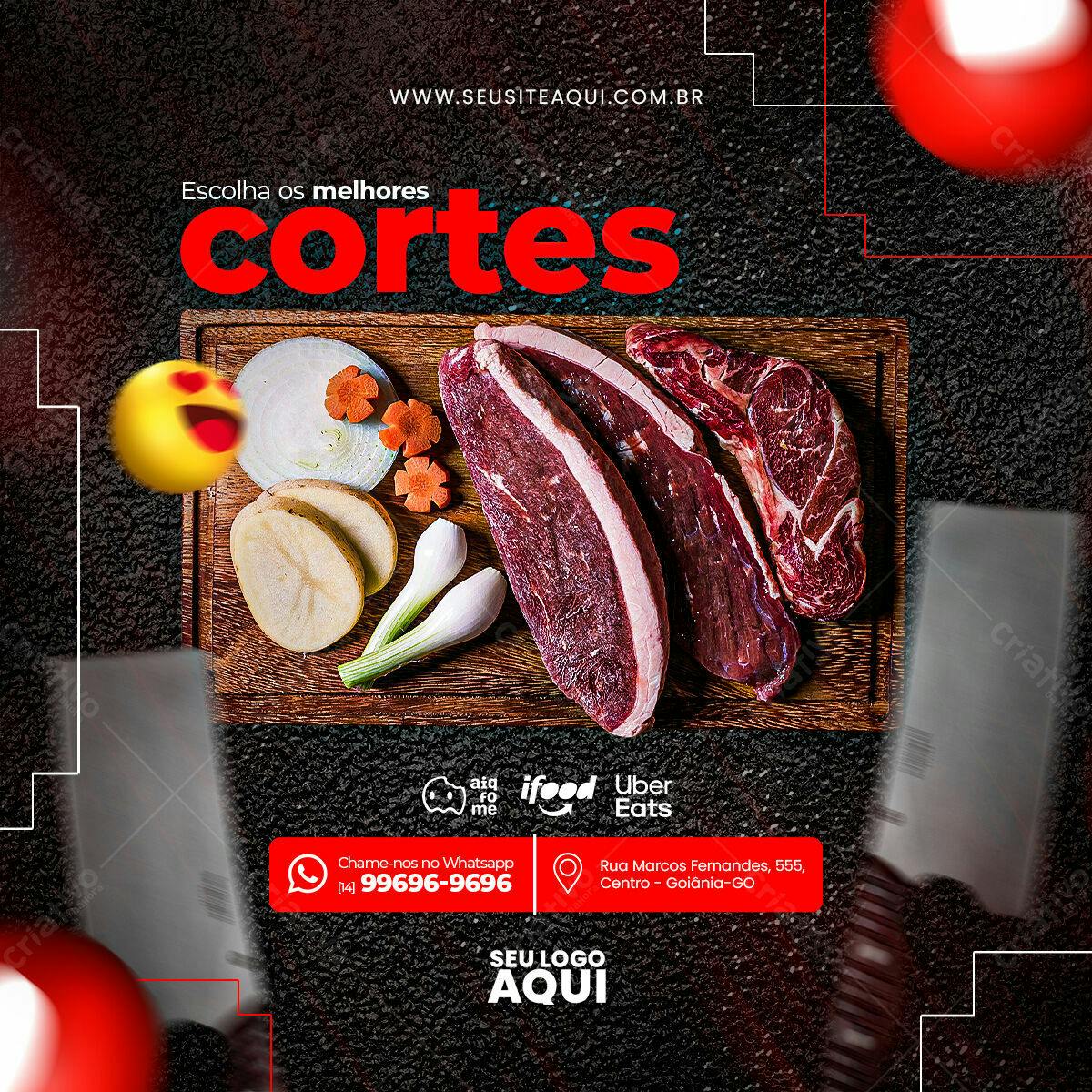 Postagem de Redes Sociais para Churrascaria PSD Editável