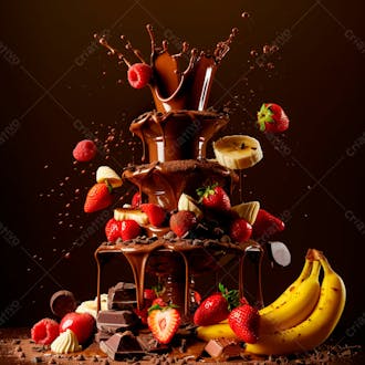 Fonte de chocolate com com frutas 1