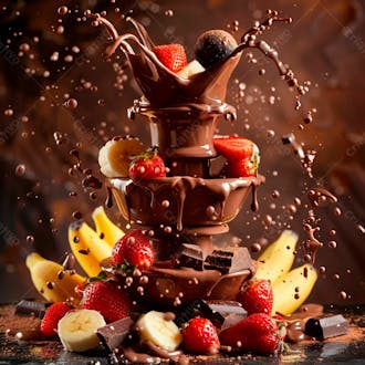 Fonte de chocolate com com frutas 4