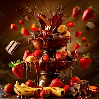 Fonte de chocolate com com frutas 5