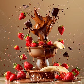 Fonte de chocolate com com frutas 6