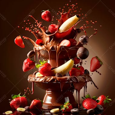 Fonte de chocolate com com frutas 9