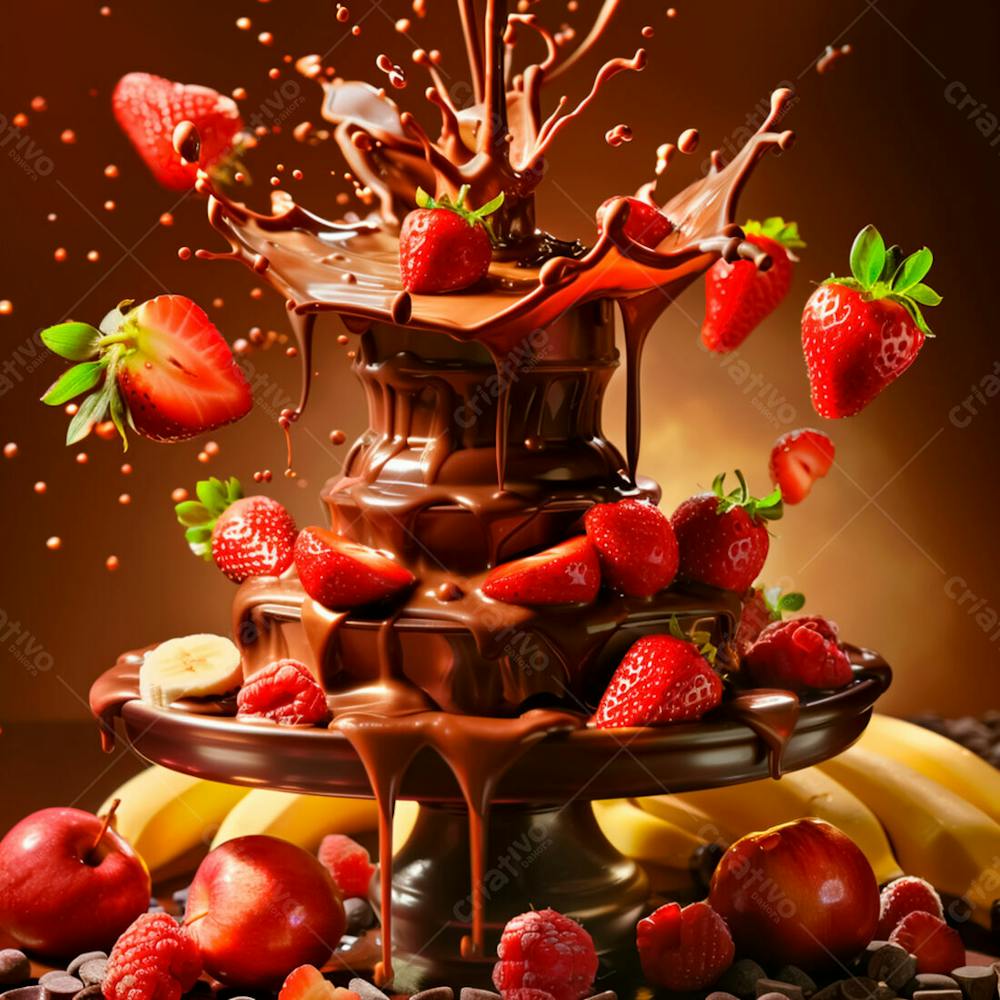 Fonte De Chocolate Com Com Frutas 10