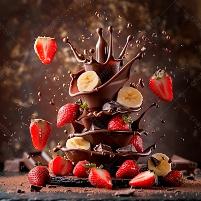 Fonte De Chocolate Com Com Frutas 13