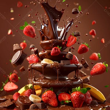 Fonte de chocolate com com frutas 15