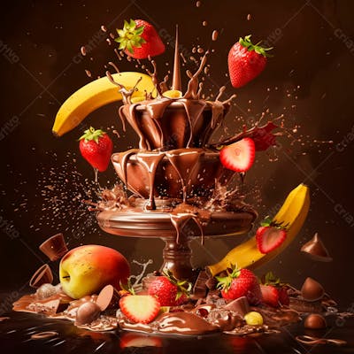 Fonte De Chocolate Com Com Frutas 17