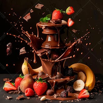 Fonte de chocolate com com frutas 25