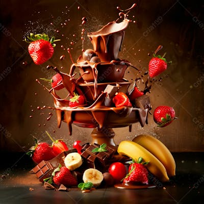 Fonte De Chocolate Com Com Frutas 27