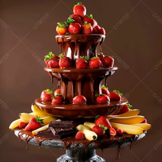 Fonte de chocolate com com frutas 32