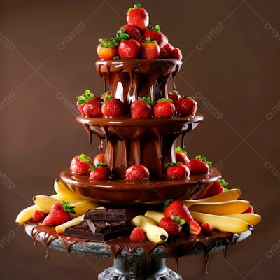 Fonte De Chocolate Com Com Frutas 32
