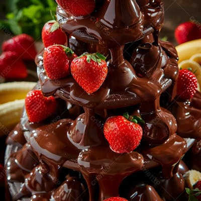 Fonte De Chocolate Com Com Frutas 34