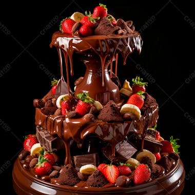 Fonte de chocolate com com frutas 38