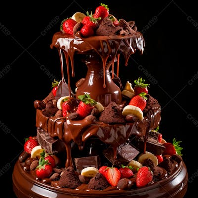 Fonte De Chocolate Com Com Frutas 38