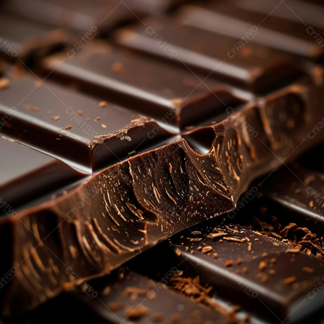 Barra de chocolate amargo quebrada