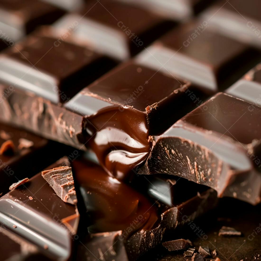 Chocolate derretido barra quebrada