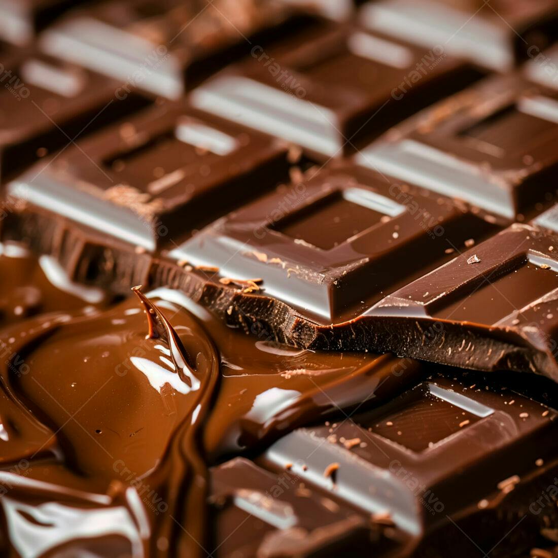 Barra de chocolate derretida