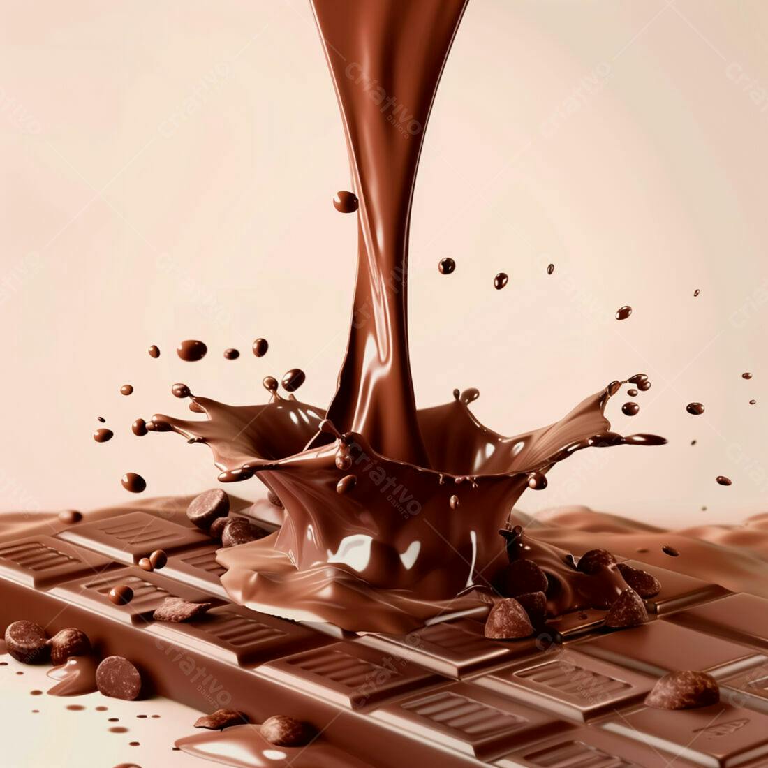 Chocolate derretendo sobre barra pedaços