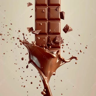Barra de chocolate com chocolate derretido 13