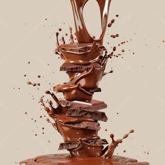 Barra de chocolate com chocolate derretido 15