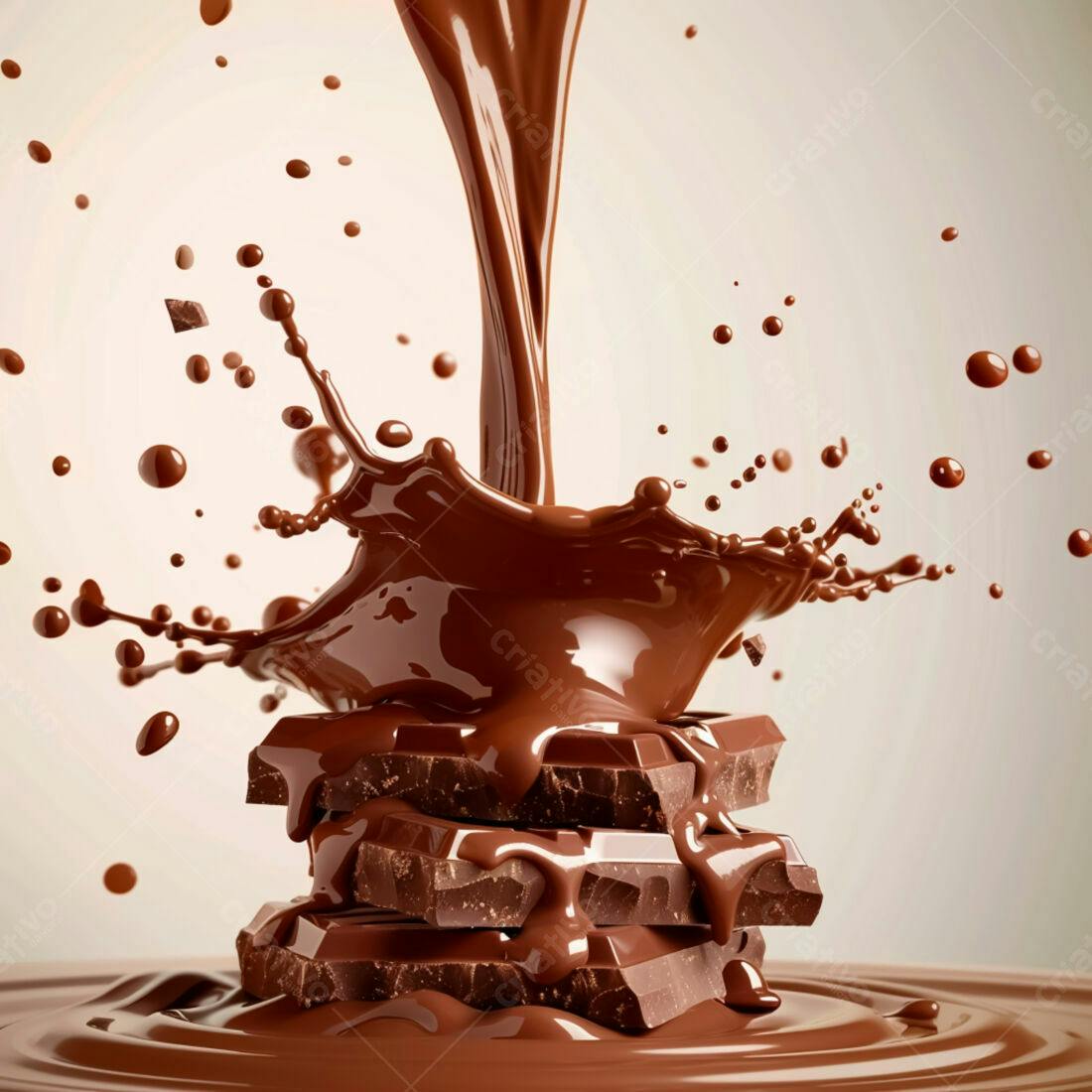 Chocolate derretendo sobre barras