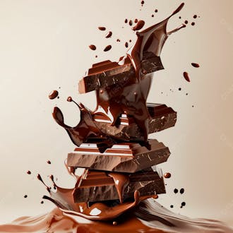 Barra de chocolate com chocolate derretido 21