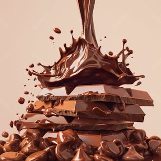 Barra de chocolate com chocolate derretido 22