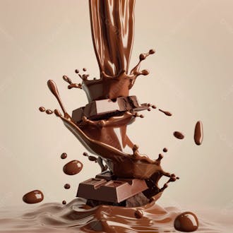 Barra de chocolate com chocolate derretido 24
