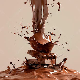 Barra de chocolate com chocolate derretido 25
