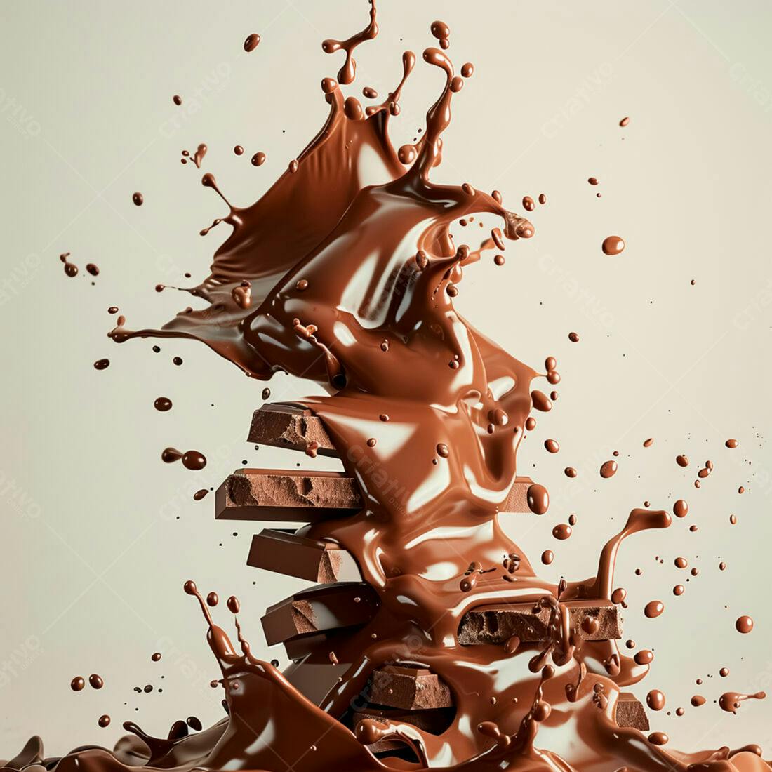 Chocolate derretendo em barras