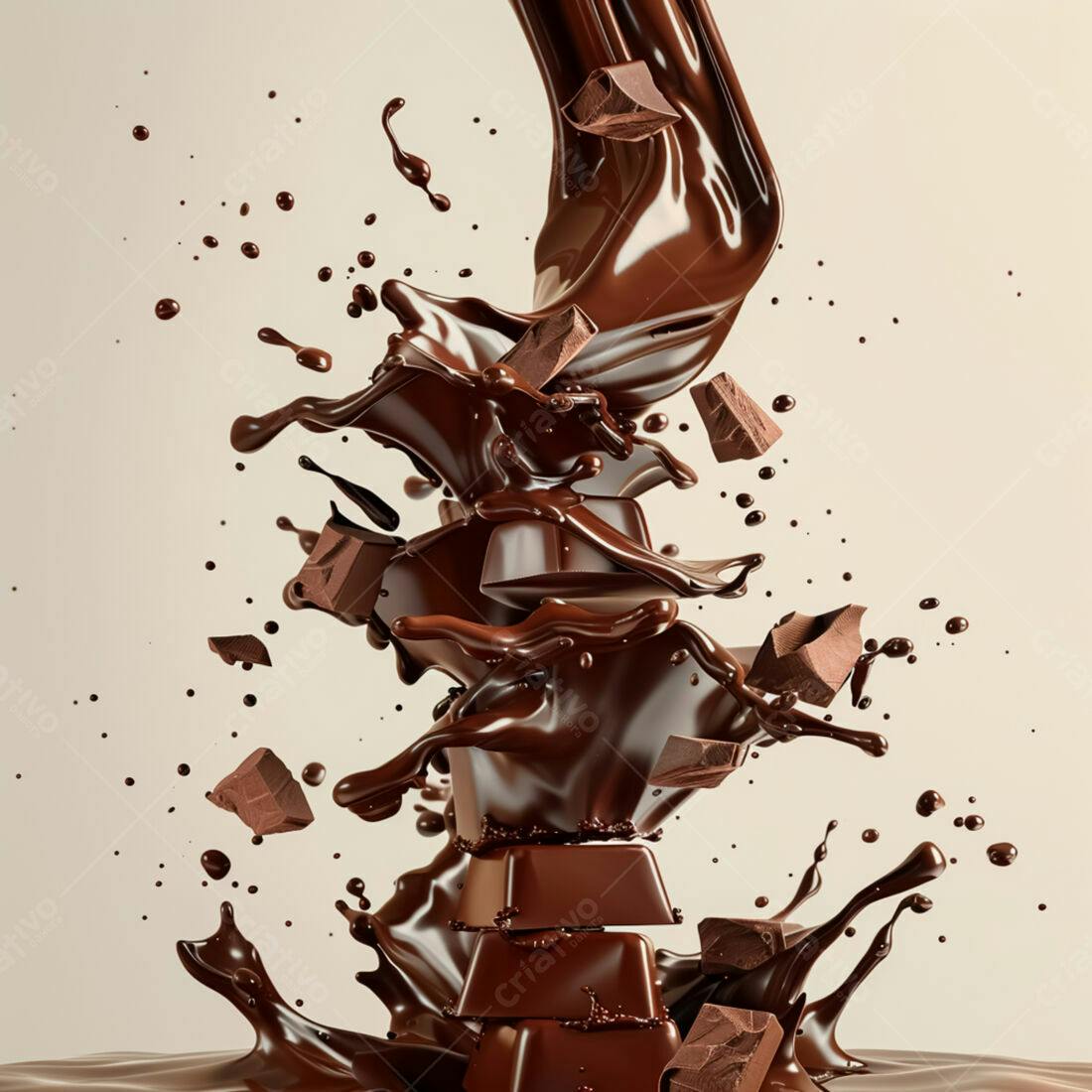 Chocolate derretendo em barras
