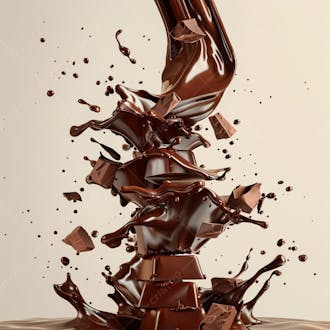 Barra de chocolate com chocolate derretido 30